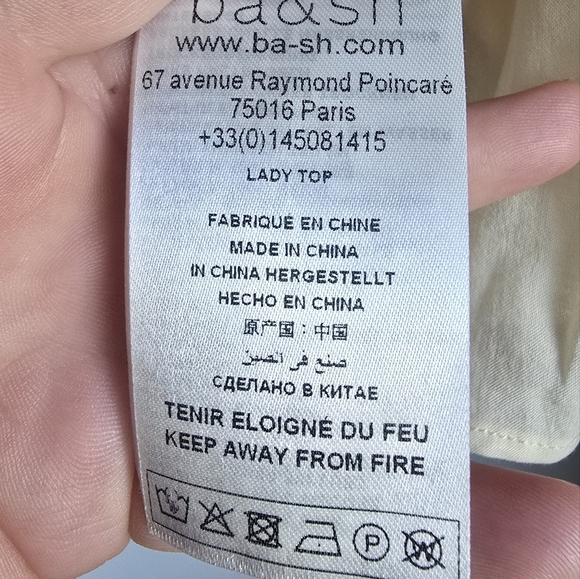 BA&SH New Gilda Silk Metallic Ochre Ruffle Abstract Lady Blouse Top SZ Small - Picture 11 of 16